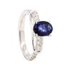 Image 4 : 1.59 ctw Sapphire and Diamond Ring - 18KT White Gold