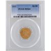 Image 1 : 1852 $2 1/2 Liberty Head Quarter Eagle Gold Coin PCGS MS64
