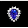 Image 2 : 9.00 ctw Tanzanite and Diamond Ring - 18KT White Gold