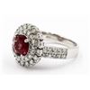 Image 2 : 1.63 ctw Pink Tourmaline and Diamond Ring - 14KT White Gold