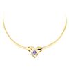Image 1 : 1.40 ctw Tanzanite And Diamond Pendant And Chain - 14KT Yellow Gold