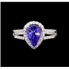 Image 2 : 14KT White Gold 2.51 ctw Tanzanite and Diamond Ring