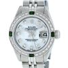Rolex Ladies Stainless Steel Mother Of Pearl Diamond 26MM Datejust Wristwatch