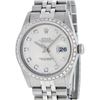 Rolex Mens Stainless Steel Silver Diamond 36MM Datejust Wristwatch