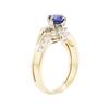 Image 4 : 0.90 ctw Sapphire and Diamond Ring - 14KT Yellow Gold