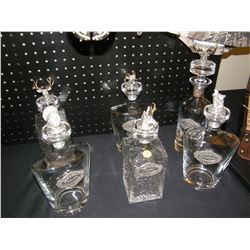 6 Decanter Set w/ 3-D Tops