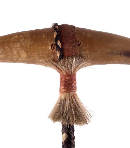 Comanche Braided Horsehair Dance Rattle 19th C.