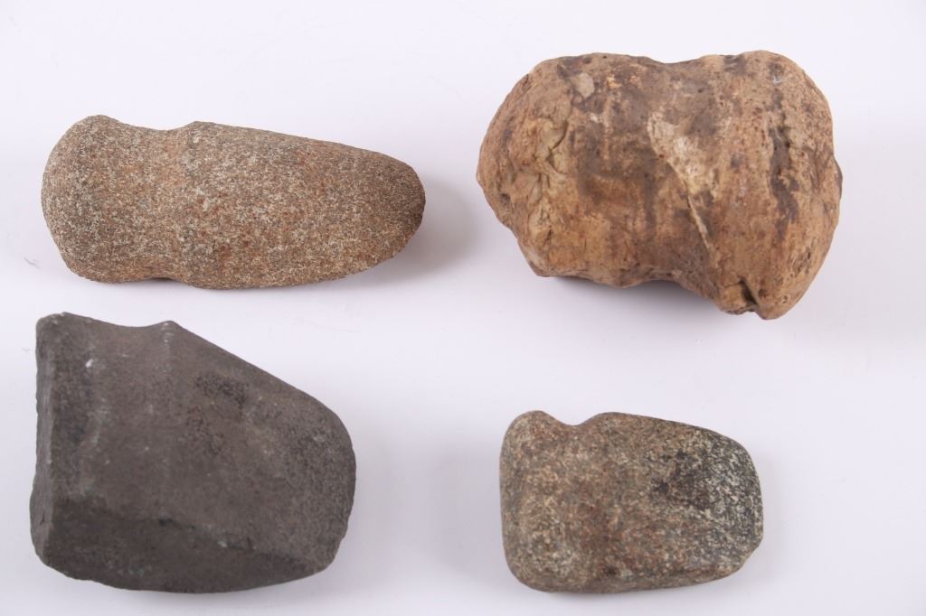 Ancient Native American Stone Axe and Hammer Heads