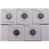 Image 2 : LOT OF FIVE SEATED DIMES