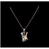 Image 2 : 14KT Two-Tone Gold 1.45 ctw Diamond Pendant With Chain