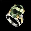 Image 2 : Natural Handmade 20x15 mm Green Amethyst Ring
