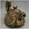 Image 9 : Antique Fengshui Brass  Dragon Turtle Tortoise Wine Pot