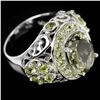 Image 3 : NATURAL GREEN Tea AMETHYST & GREEN PERIDOT Ring