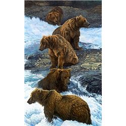 Print: DINNER PARTY: Grizzly BEARS by Gary R. Johnson Studio