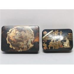 Antique Gilt Lacquer Stamp Box