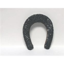 Victorian Mouning Brooch Jet Glass Beads