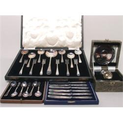 British Silver Plate Four Encased Services