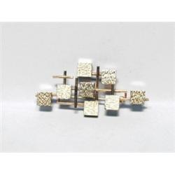 Tony Cavelti Modernist 18K Gold Brooch