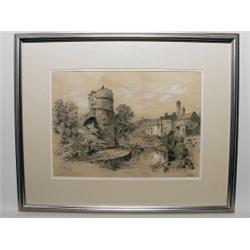 At Chester  English  Signed A.M.H. 1900