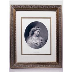 Oval Portrait 19th C. Engraving