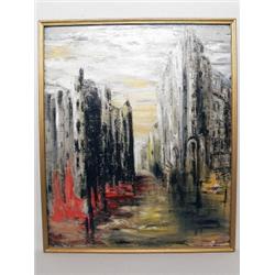 Oil Painting  Continental Cityscape