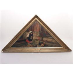 Unusual Triangle Framed Painting