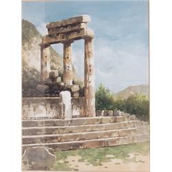 Continental Watercolour Greek Ruins