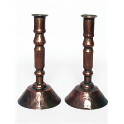 Metalware:  Hand Beaten Candlesticks