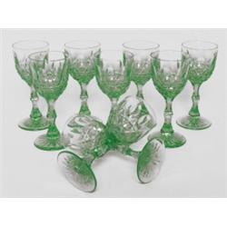 Vaseline Glass Wine Goblets
