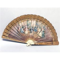 Antique French Gilt Celluloid Ladies  Fan