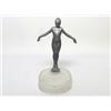 Image 1 : Art Deco Figure Metal on Satin Glass Base