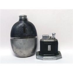 Ronson Lighter and Hip Flask
