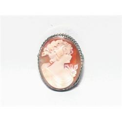 Cameo Brooch Set in Sterling