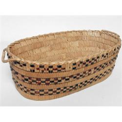 Salish Lilooet Oval Handled Basket