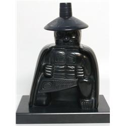 Argilite Carving of Potlatch Chieftain