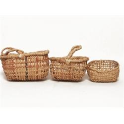 Three Nootka Handled Baskets