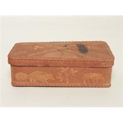 Huron Figured Birch Bark Trinket Basket