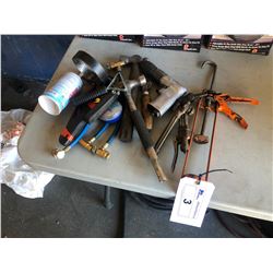 ASSORTED HAND TOOLS & AIR DRILL