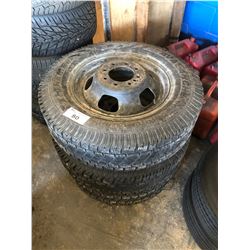 SET OF 3 AVALANCHE LT235/80R17 M+S TIRES ON RIMS