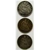 Image 1 : 3-SEATED HALF DOLLARS: 1859, 1875, 1876