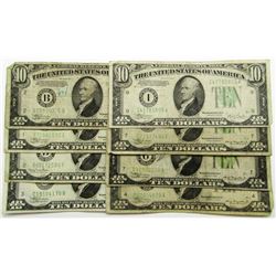 8-1934'S $10 FEDERAL RESERVE NOTES