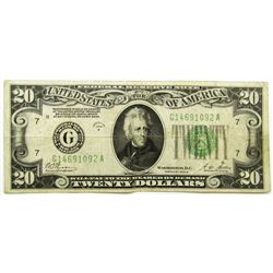 1928 B $20 CHICAGO FRN GOLD