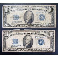 2- 1934 $10 SILVER CERTIFICATES