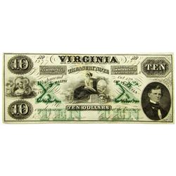 1877 $10 VIRGINIA TREASURY NOTE, RICHMOND