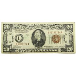 1934 A $20 HAWAII WWII EMERGENCY NOTE