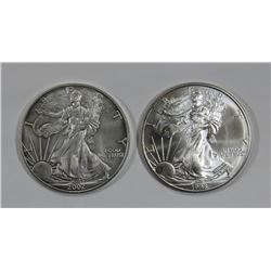 1998 & 2002 AMERICAN SILVER EAGLES