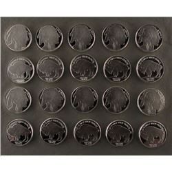 20 - 1/2 ozt .999 SILVER BUFFALO ROUNDS - PROOFS