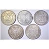 Image 2 : 5-AU/BU 1921 MORGAN DOLLARS