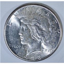 1923-S PEACE DOLLAR, CH BU