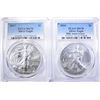 Image 1 : 2016 & 17 AMERICAN SILVER EAGLES, PCGS MS-70